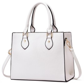 CHICAROUSAL - Bolsos cruzados y bolsos de mano para mujer, piel sintética, asa superior, Blanco, Bolsos cruzados para mujer