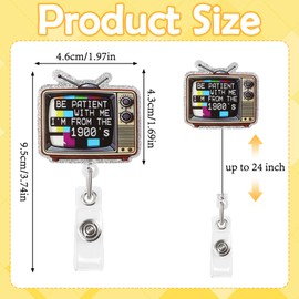 Loghohu Funny Nurse Badge Reel, Nursing Badge Reel Retractable Clip Be Patient with Me I'm from The 1900's Retro TV ID Card Holder for Nurse Doctor Medical Worker