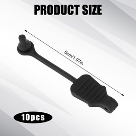 lasuroa 10pcs RC Rubber Retainer Pull Tabs for RC Car Body Clips, Compatible with 1/12 1/10 1/8 1/5 Scale Remote Control Body Car Clip Accessories Black Rubber Pull Tabs for 1.2mm 1.4mm 1.5mm Rod