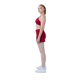 Sportkind Girls & Women Tennis Hockey Golf Padel Basic Skort Skirt with Inner Shorts Breathable UV Protection, Burgundy Red