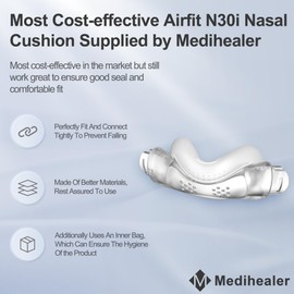 2 Packs Replacement Cushion Kit for Airfit N30i, Old Version Nasal Cradle Cushion, Cost-Effective Kit Supplied by Medihealer, Medium Size
