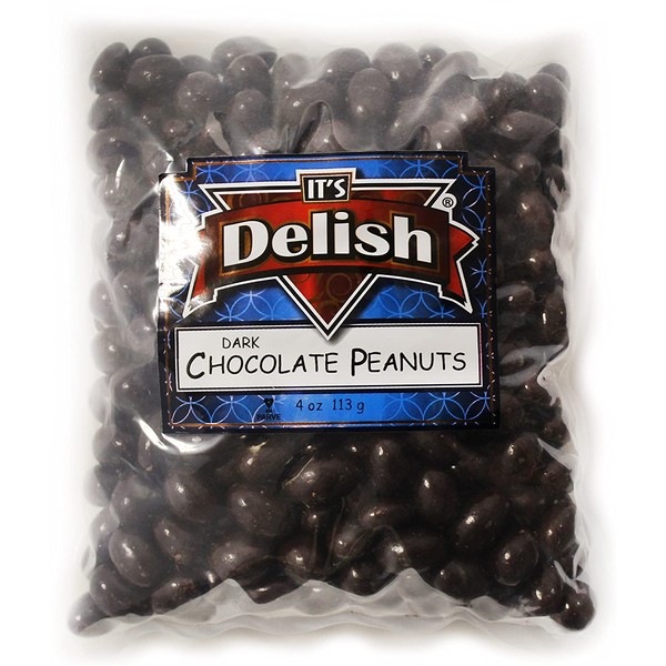 Gourmet Dark Chocolate Covered Peanuts by Its Delish, (1 lbs)