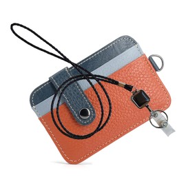 H HARUCO Card Case, Neck Holder, Leather, Genuine Leather, Stylish, Vertical, Stretchable, IC Card Case with Reel, Men's, Women's, Employee Card Holder, Name Bill Holder, Commuter Pass Case, Unisex,