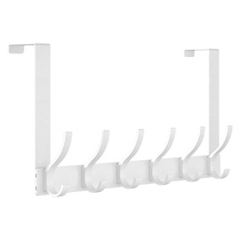 NHBETYS Over The Door Hanger 12 Hooks, Heavy Duty Over Door Hanger,Over Door Coat Hooks for Clothes Coat Towel Bag Robe Bathroom White