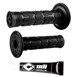 Black Rogue Single Ply MX Bike Grips 7/8" Handlebars Comes with Grip Glue