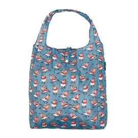 ECO CHIC Lightweight Foldable Reusable Shopping Bag Water Resistant Tote Bag (Robins Teal)