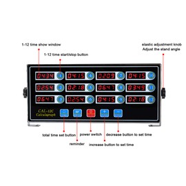 BIZOEPRO 12 Channel Digital Kitchen Timer Cooking Timer Reminder Commercial Burger Bakery Restaurant Clock Loud Alarm Stainless Steel LED Display Calculagraph Timer…