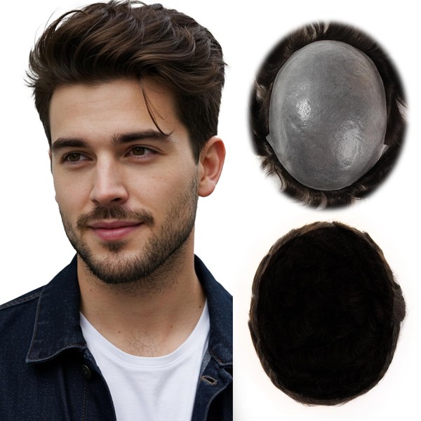 ROSELOVER 8x10 Inch PU Thin Skin Toupee for Men -