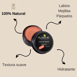 Rusens - Rubor Multiusos Natural, Cremosos, nutre, hidrata y da color a tus mejillas, labios y párpados, (Coral)