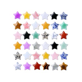 Jovivi 30 Pcs Star Shaped Crystal Stones Bulk 0.8inch Natural Gemstone Polished Star Chakra Healing Crystals Set Assorted Pocket Stones for Meditaion Energy Blancing Home Decor