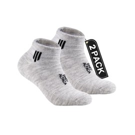 Juclise Alpaca Wool Ankle Socks 2 pairs Men&Women Summer Midweight Socks Moisture Wicking Cushion Anti-blister (US, Alpha (Alpha), XL, Regular, Pebble Grey)