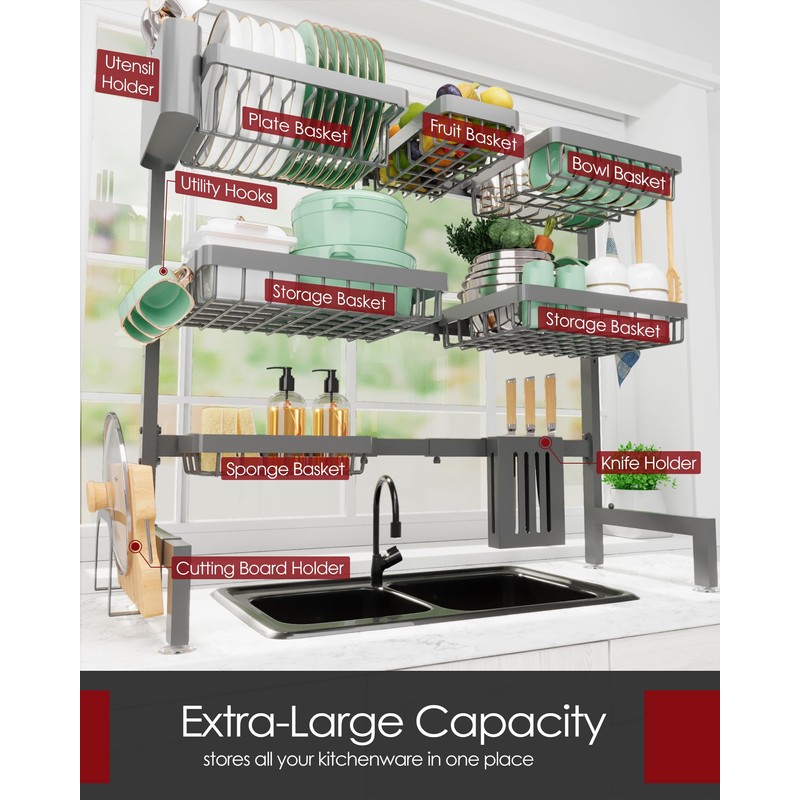 Sakugi Dish Drying Rack - Over The Sink Dish Drainer