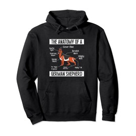 Dog Owner ANATOMY OF A GERMAN SHEPHERD Funny Dog Dad Pullover Hoodie