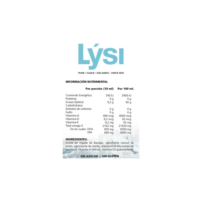 Lysi Aceite De Higado De Bacalao Limón-menta