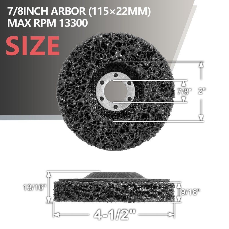 Vantego Paint Stripper Discs 4-1/2" 5-Pack for Angle Grinder Rust
