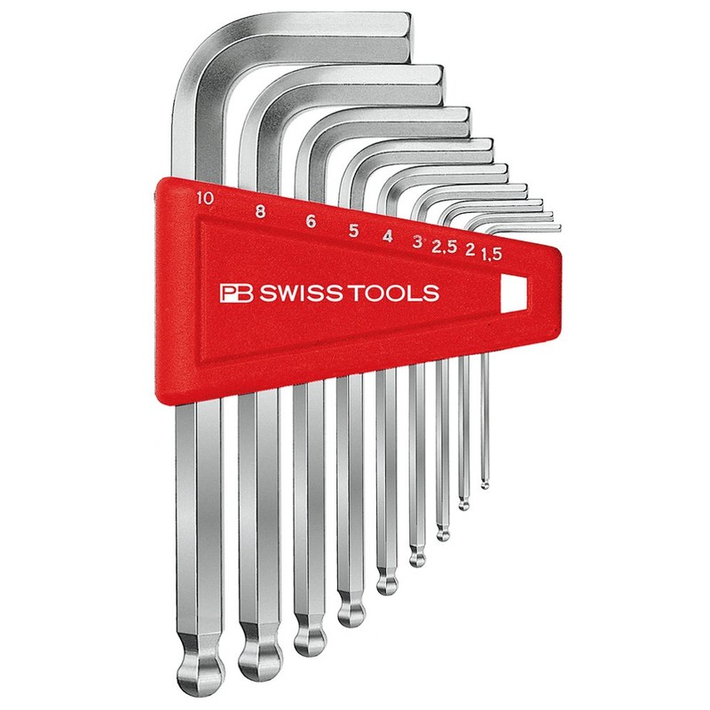 ピービースイスツールズ(PB Swiss Tools) 212H-10 ボール付六角棒レンチセット(パックナシ) 212H-10