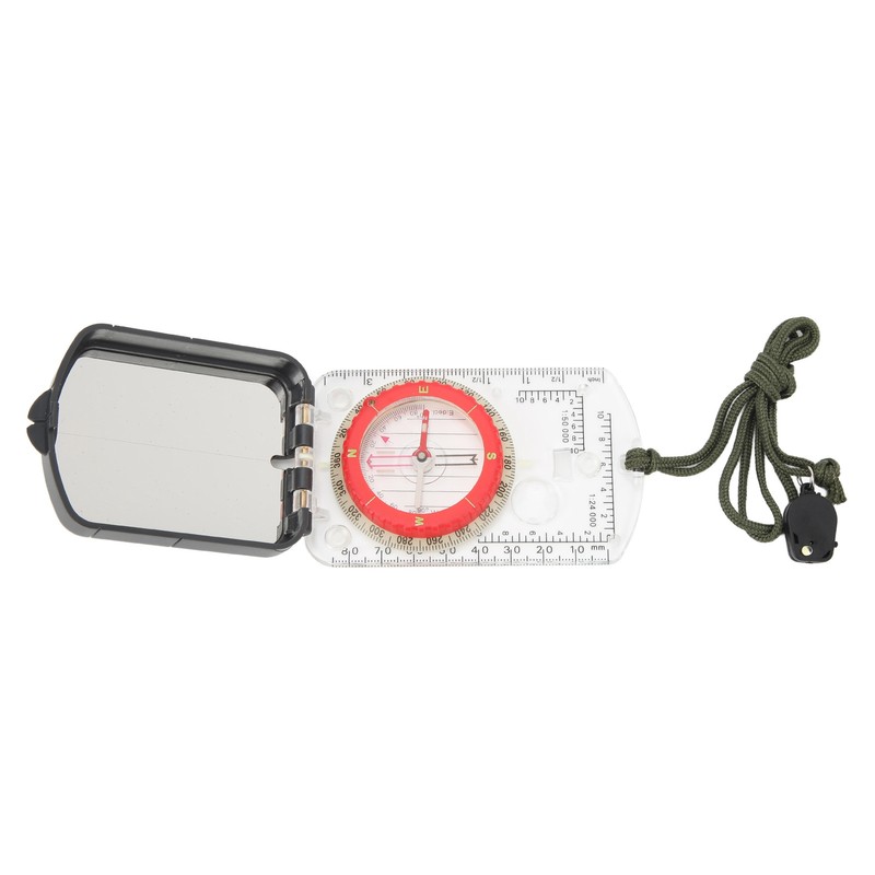 Multifunctional Plastic Compass with Scales Portable Gradiometer Magnifying Glass LED