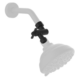 Hibbent All Metal Shower Head Elbow Adapter, 360 ° Adjustable Swivel Brass Shower Head Adapter, Stainless Steel Shower Arm Extension for Fixed and Rain Showerhead, Wall Mounted, Matte Black