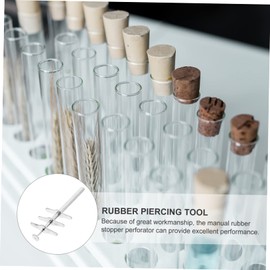 MAGICLULU 4Pcs Laboratory Rubber Stopper Hole Puncher Set Manual Drilling Tool with Long Handle for Precise Perforation for Experimentation and Laboratory Use