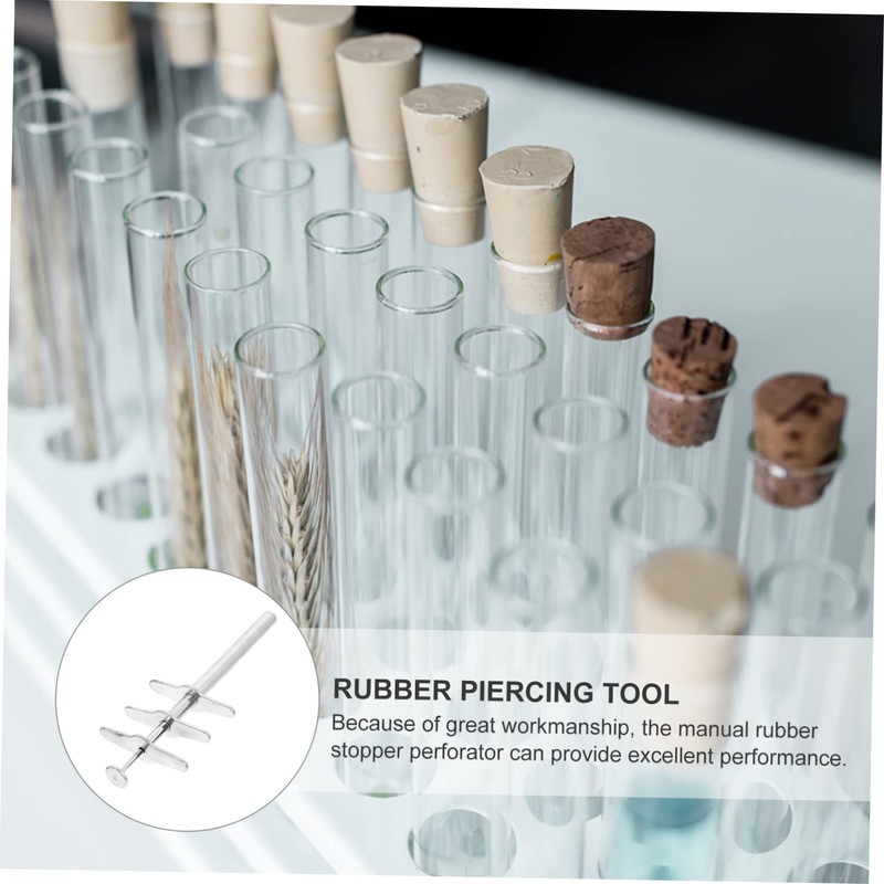 MAGICLULU 4Pcs Laboratory Rubber Stopper Hole Puncher Set Manual Drilling