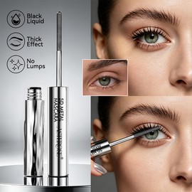 5D Iron Wand Mascara, Waterproof Black, Iron Brush Curl & Length