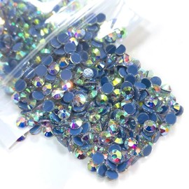 qiipii 1600pcs SS16 Crystal AB Hotfix Rhinestones 4mm Flatback Hot Fix K9 Glass Round Crystal White AB Rhinestones Stone Gems Diamonds for Crafts Crafting Fabric Clothes Shoes Bag DIY Decoration Gifts