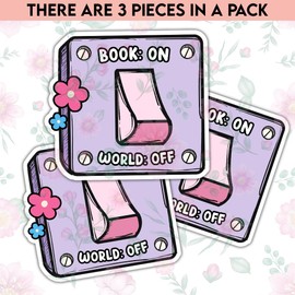 TODOLIA Book On World Off Sticker Banned Books Week Sticker Booktok Decal Reading Lover Gift Books Theme Decoration Book Kindle Accessories Library Laptop Tablet Helmet Bumper