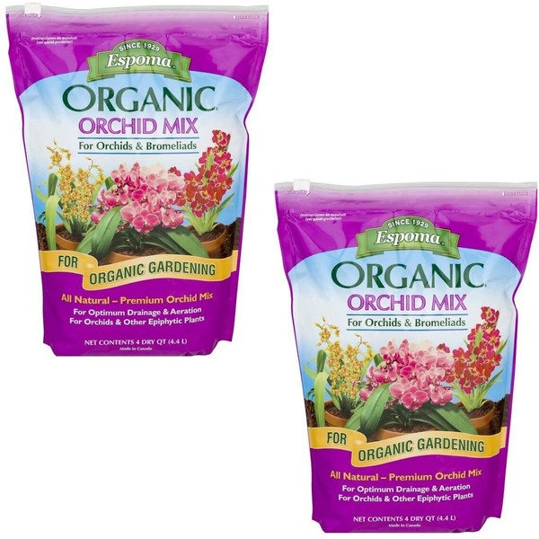 Espoma (#OR4) Organic Orchid Potting Mix, 4 Quarts, Pack of 2