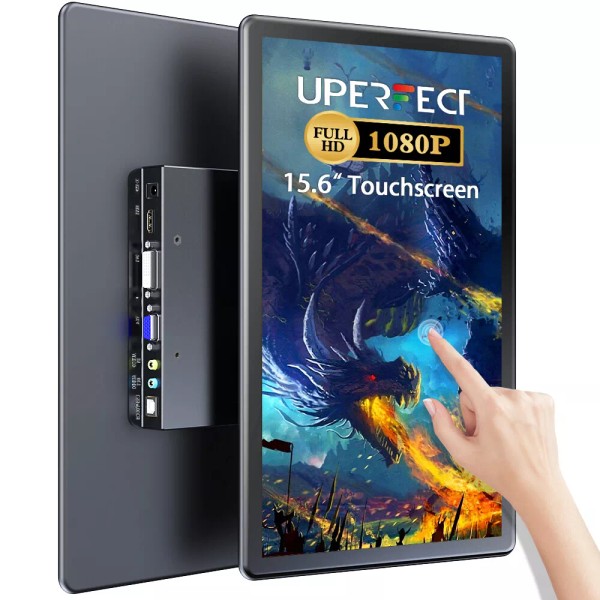 UPERFECT 15.6" 1920x1080 Industrial Resistive Touchscreen Monitor HDMI VGA DVI