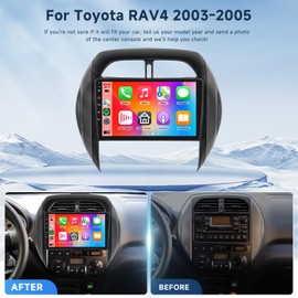 2G+64G Android 13 Car Stereo for Toyota RAV4 2003 2004 2005 with Wireless Carplay Android Auto, 9 Inch Touch Screen Radio Support GPS/WiFi/Bluetooth/FM/SWC/Backup Camera