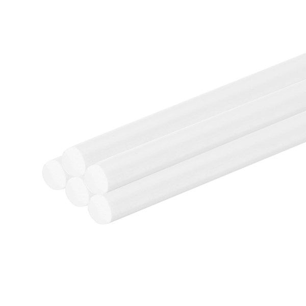 sourcing map 5 Pcs White Plastic Rods 2.5 x 250mm