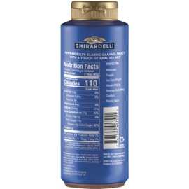 Ghirardelli Sea Salt Caramel Sauce, 16 Ounce Squeeze Bottle with Ghirardelli Stamped Barista Spoon