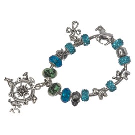 Bracelet, European Noah's Ark Pendant Christian Cross Elephant Horse Owl Rabbit Zebra Bling Glorious 17 Charm Bracelet+GIFT BAG