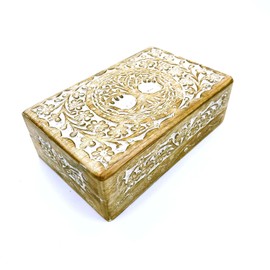 UniqueKrafts Wooden Jewelry Organizer Carving Decorative Case Kit storage boxes jewellery box organisers Vanity Organiser for Women, jewellery box for girls (8 Inches), Wood