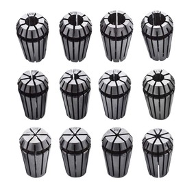 findmall ER-16 Collet Set 12PCS ER-16 Spring Collet Set 1/32-3/8 Fit for CNC Milling Lathe Tool