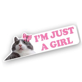 Im Just A Girl Sticker Im Just A Girl Bumper Sticker Cat Car Decal for Car Versatile Car Stickers and Decals Durable Car Sticker Set Durable Automotive Exterior Accessories Ideal for All Vehicles