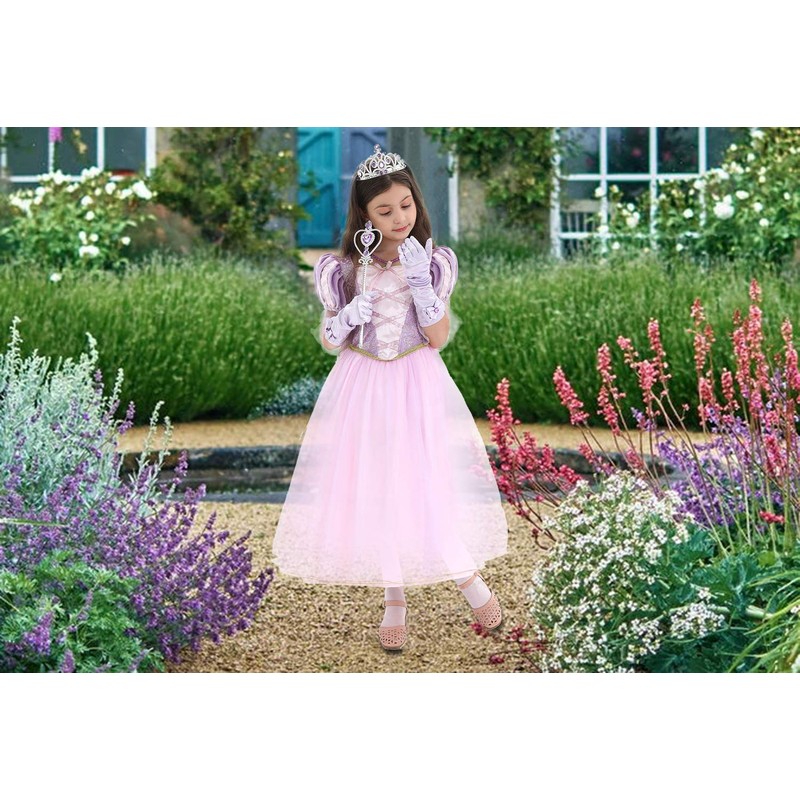 Sincere Party Girls' Princess Rapunzel Inspired Costume with Accessories, 7-8