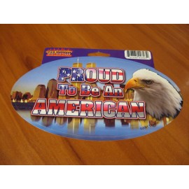 Car Tattoos "Proud To Be An American" Oval Eagle Sticker Decal Emblem 6.75" x 3.5"