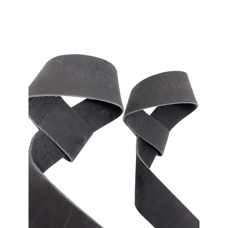 BEAR GRIP - Leather Weight Lifting Straps for Gym, Bodybuilding,