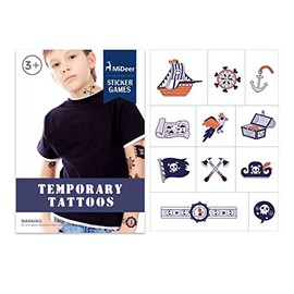 MiDeer Cartoon Temporary Tattoo Stickers Sheets Pirate Party Christmas Holiday Year Birthday Fun Kids