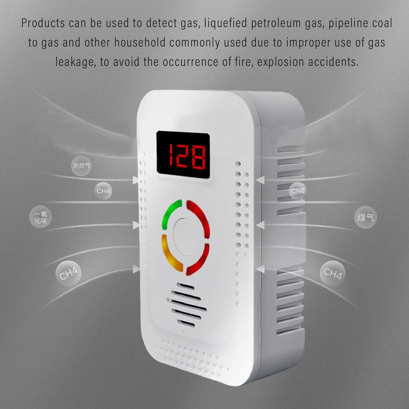 CO Gas Alarm Digital Display High Sensitivity Sound Light Warning