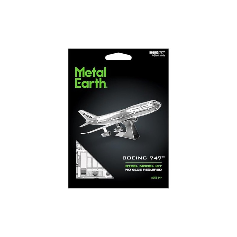 Fascinations MMS004 Metal Earth 502502 Commercial Jet Boing 747, Laser
