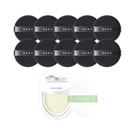 Hera Black Cushion Puff 10 sheets + Cellabo Sun Cushion Season 2 23g / 헤라 블랙쿠션 퍼프 10매 + 셀라보 선쿠션 시즌2 23g