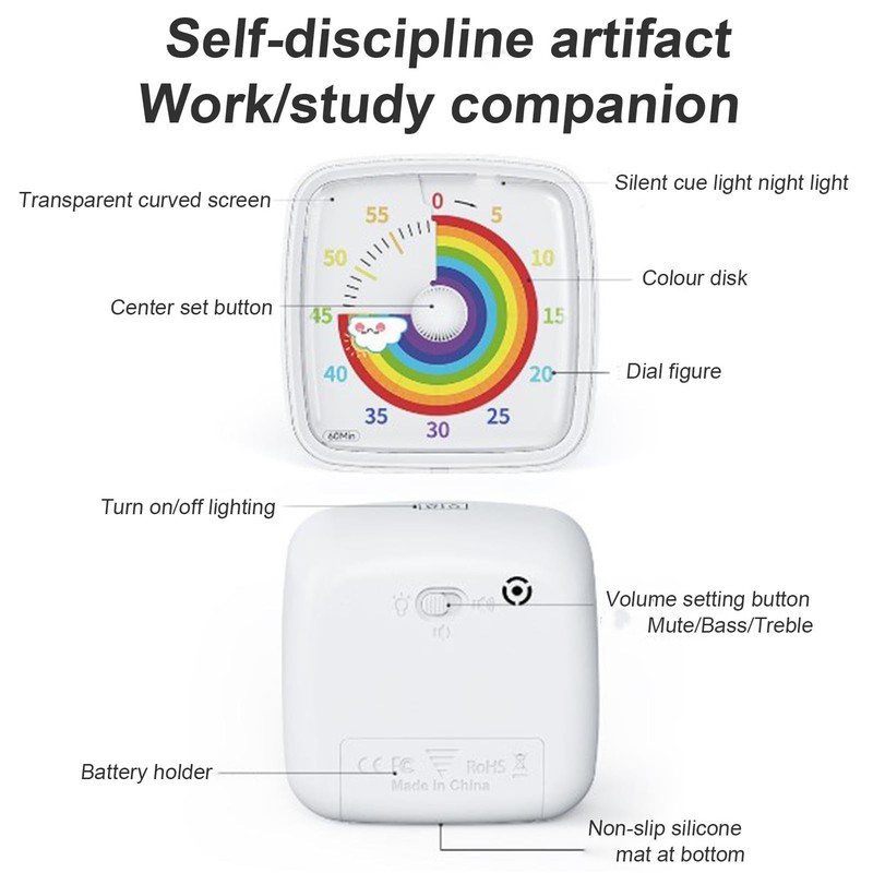 Visual Timer for Classroom - Study Timer Clock | 60