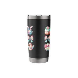 Bow Coquette Ribbon Happy Easter Day Bunny Stainless Steel Insulated Tumbler