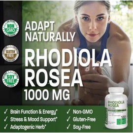 Rhodiola Rosea 1000mg (120 Cápsulas) Bronson Sabor Sin Sabor