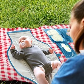 Pillani - Cambiador porttil para beb, cambiador de paales de viaje para recin nacido, cambiador grande impermeable para beb, estacin plegable y...    