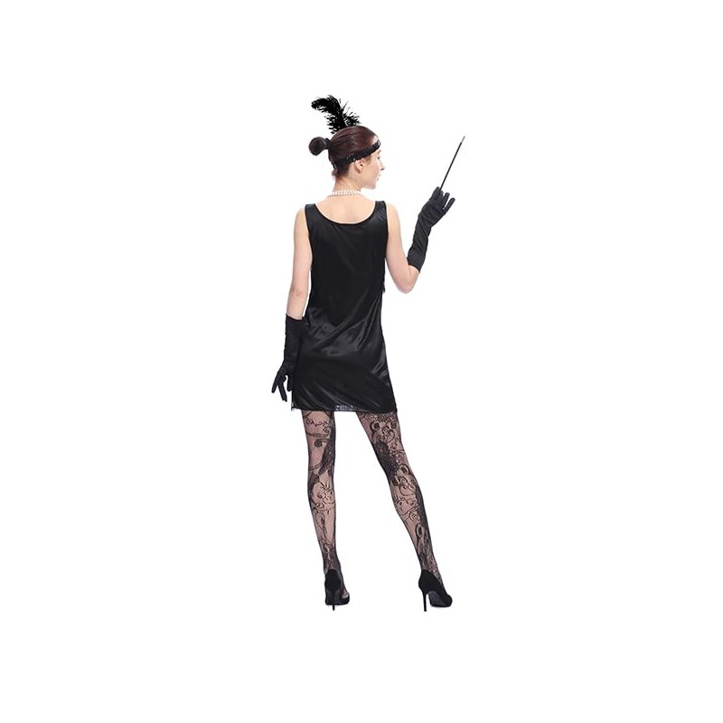 Leadtex Women's 1920s Fringed Flapper Dresses Costume Dress with Feather