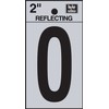 Hy-Ko RV-25/O Vinyl Self-Stick Reflective with Letter O, 2", Black