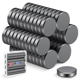 Wukong Pack of 60 Strong Magnets for Magnetic Board, 18 x 5 mm Ferrite Magnets Small Strong, Magnets Buy Magnets Black, Whiteboard Magnets for Notice Board, Fridge, Office